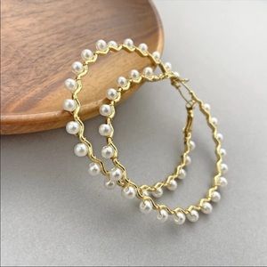 Gold tone hoop earrings